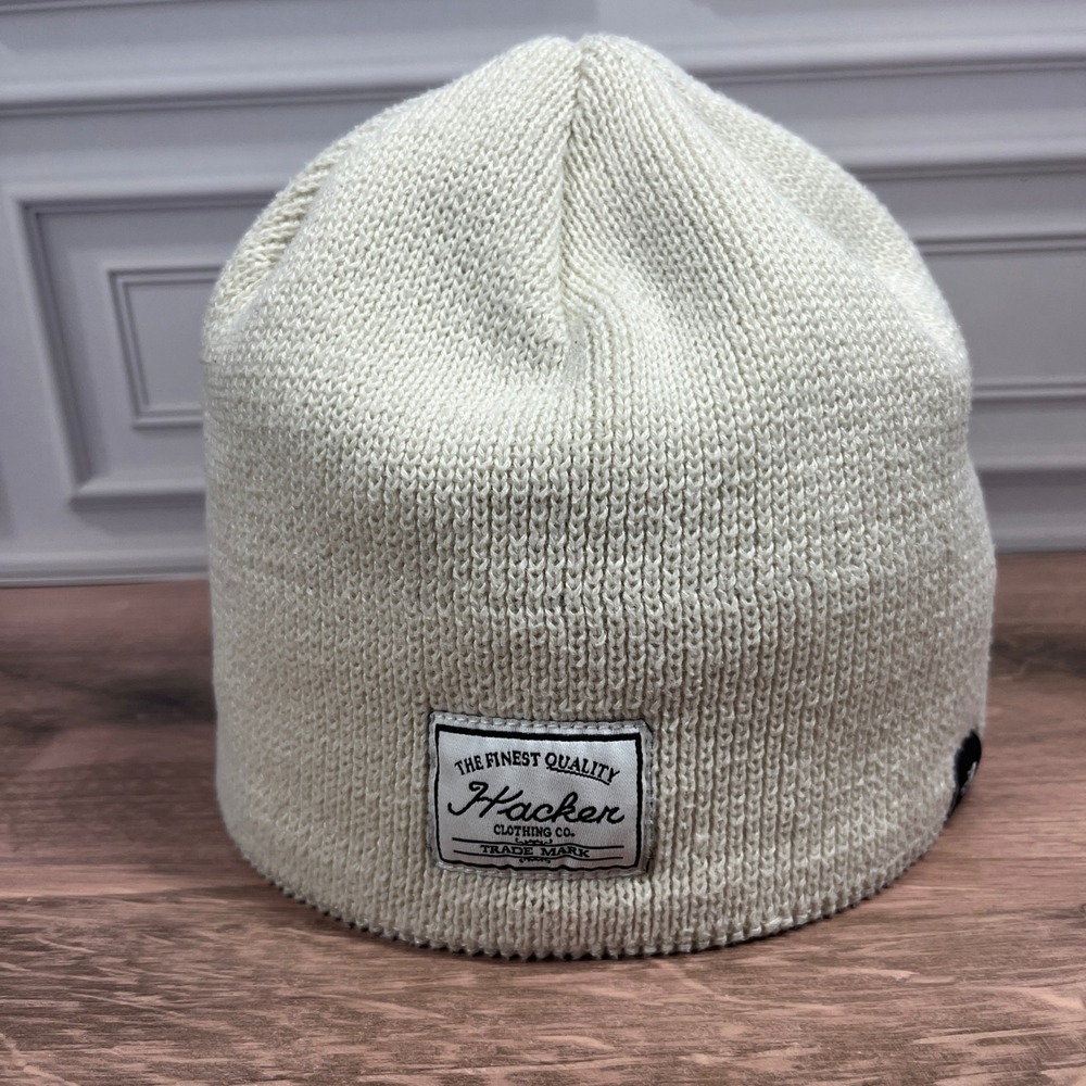 The North Face Beanie OS Cream White Hacker‎ Fleece Lined NF0A4VUB